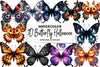 3D Butterfly Halloween Clipart Bundle