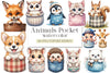 Peeking Cute Animals Pocket Clipart Bundle