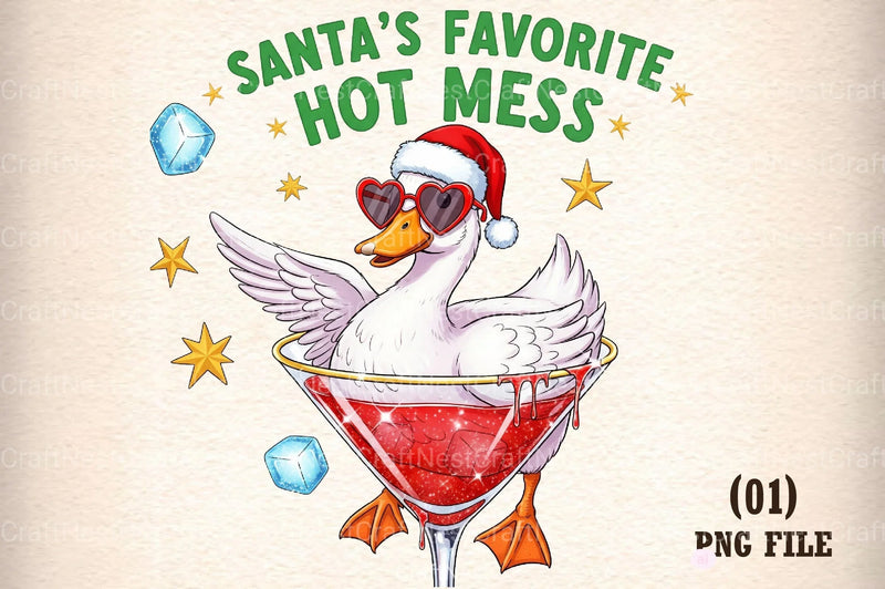 Santa's Hot Mess Christmas Drink Clipart Bundle - CraftNest - Digital Crafting and Art