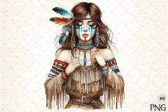 Tribal Boho Girl Clipart Bundle 4 - CraftNest - Digital Crafting and Art