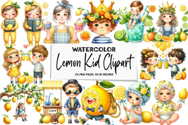 Lemon Kid Clipart Bundle - CraftNest - Digital Crafting and Art