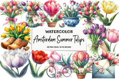 Amsterdam Summer Tulips Clipart Bundle 2 - CraftNest - Digital Crafting and Art