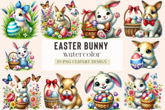 Easter Bunny Clipart Bundle - CraftNest - Digital Crafting and Art