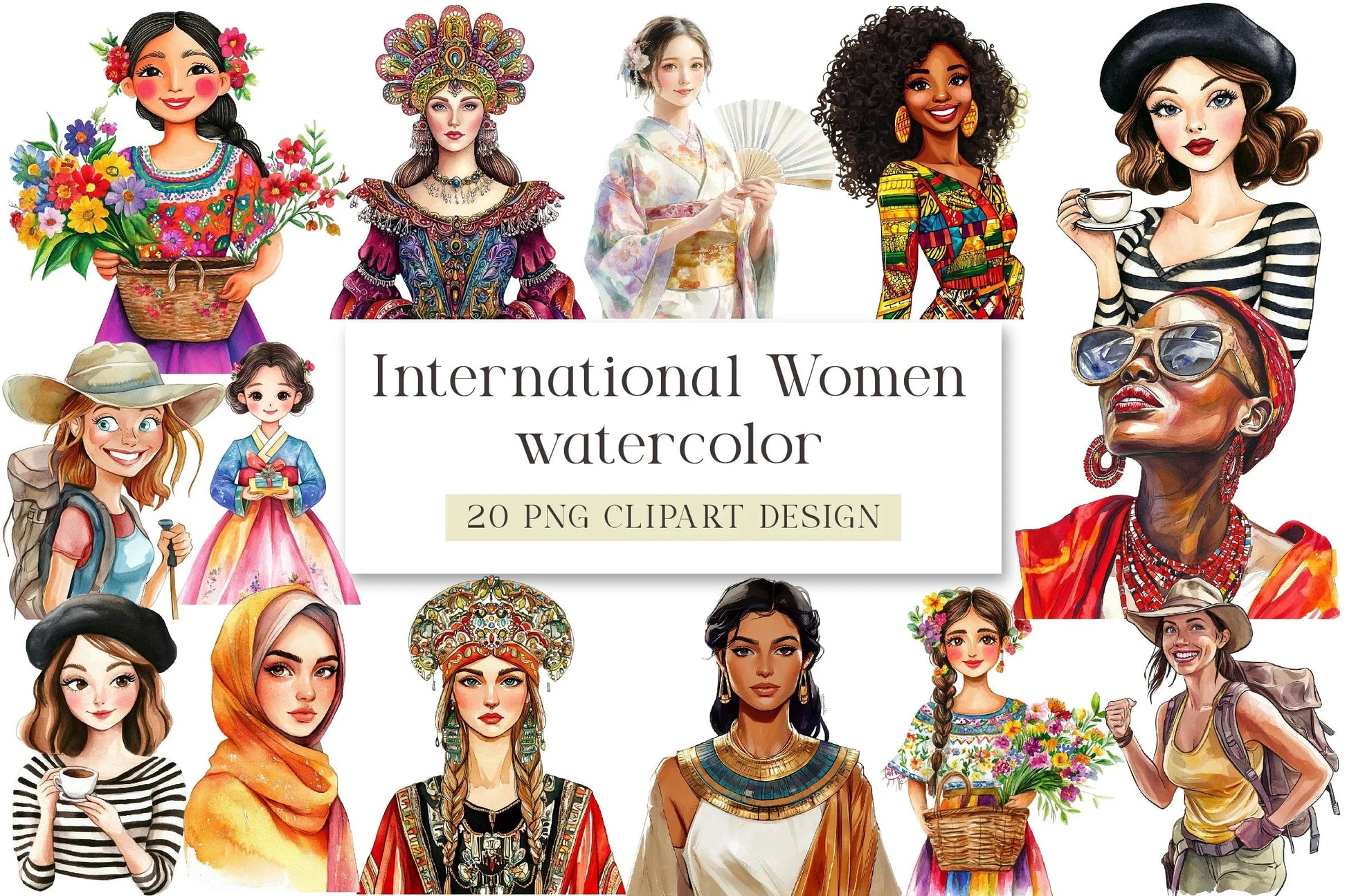 International Women Clipart Bundle - CraftNest - Digital Crafting and Art