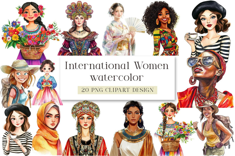 International Women Clipart Bundle - CraftNest - Digital Crafting and Art