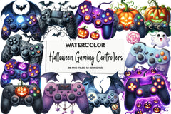 Halloween Gaming Controllers Clipart Bundle - CraftNest - Digital Crafting and Art