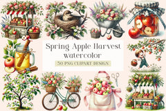 Spring Apple Harvest Clipart Bundle - CraftNest - Digital Crafting and Art