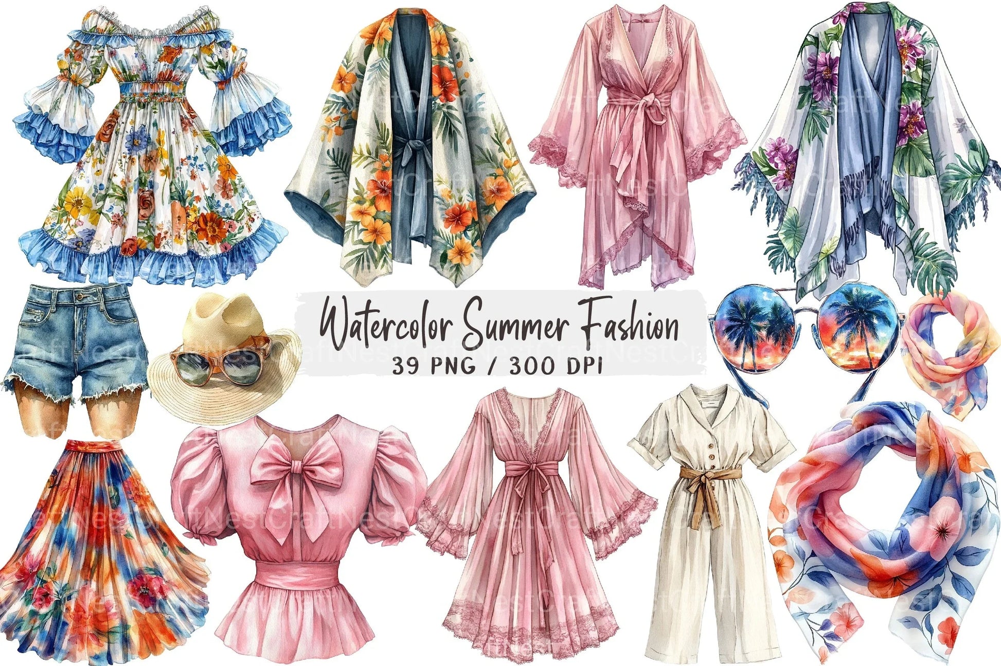 Summer Fashion Clipart Bundle 99 - CraftNest - Digital Crafting and Art