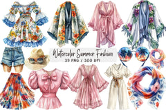 Summer Fashion Clipart Bundle 99 - CraftNest - Digital Crafting and Art