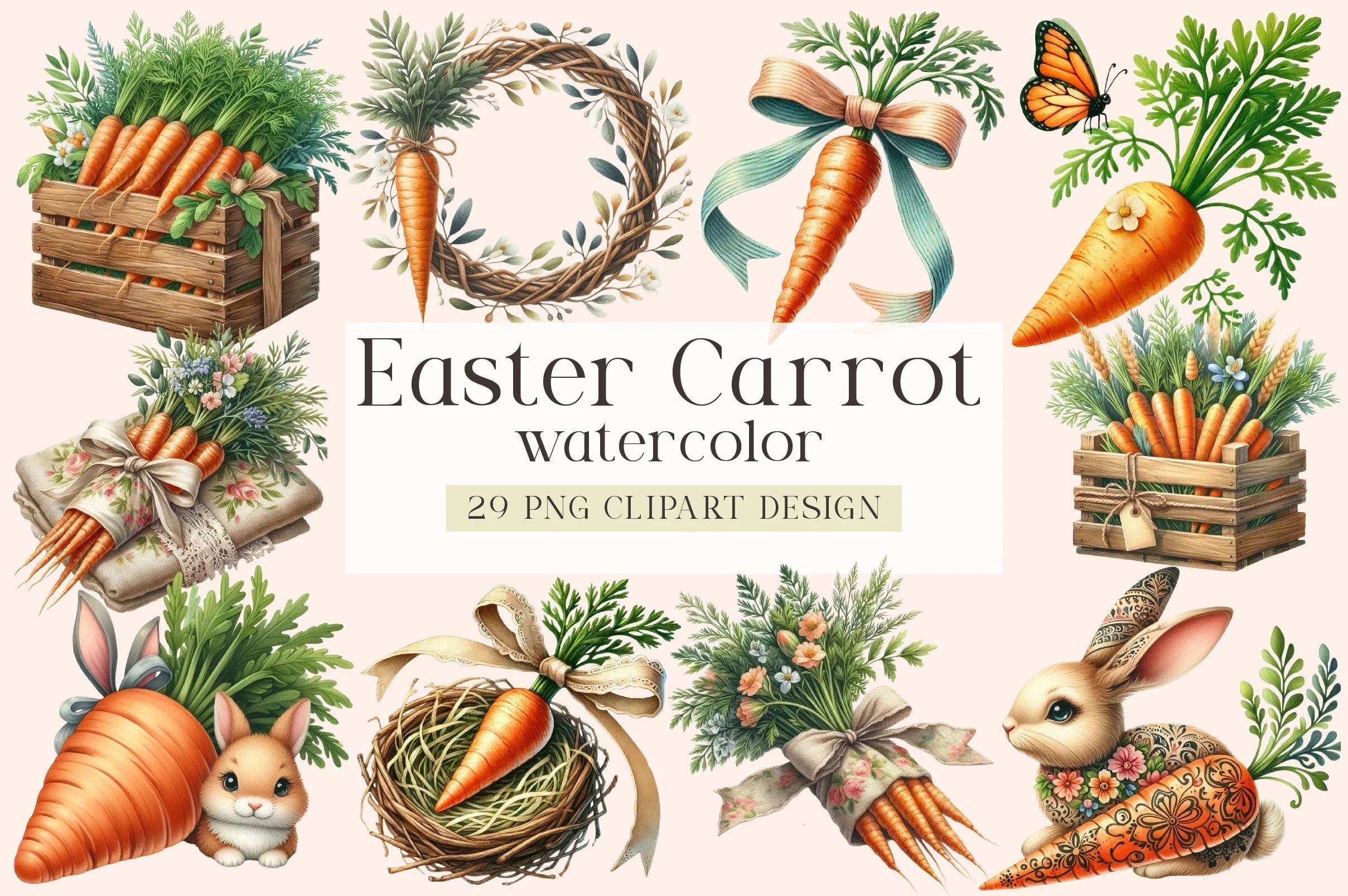Easter Carrot Clipart Bundle - CraftNest - Digital Crafting and Art