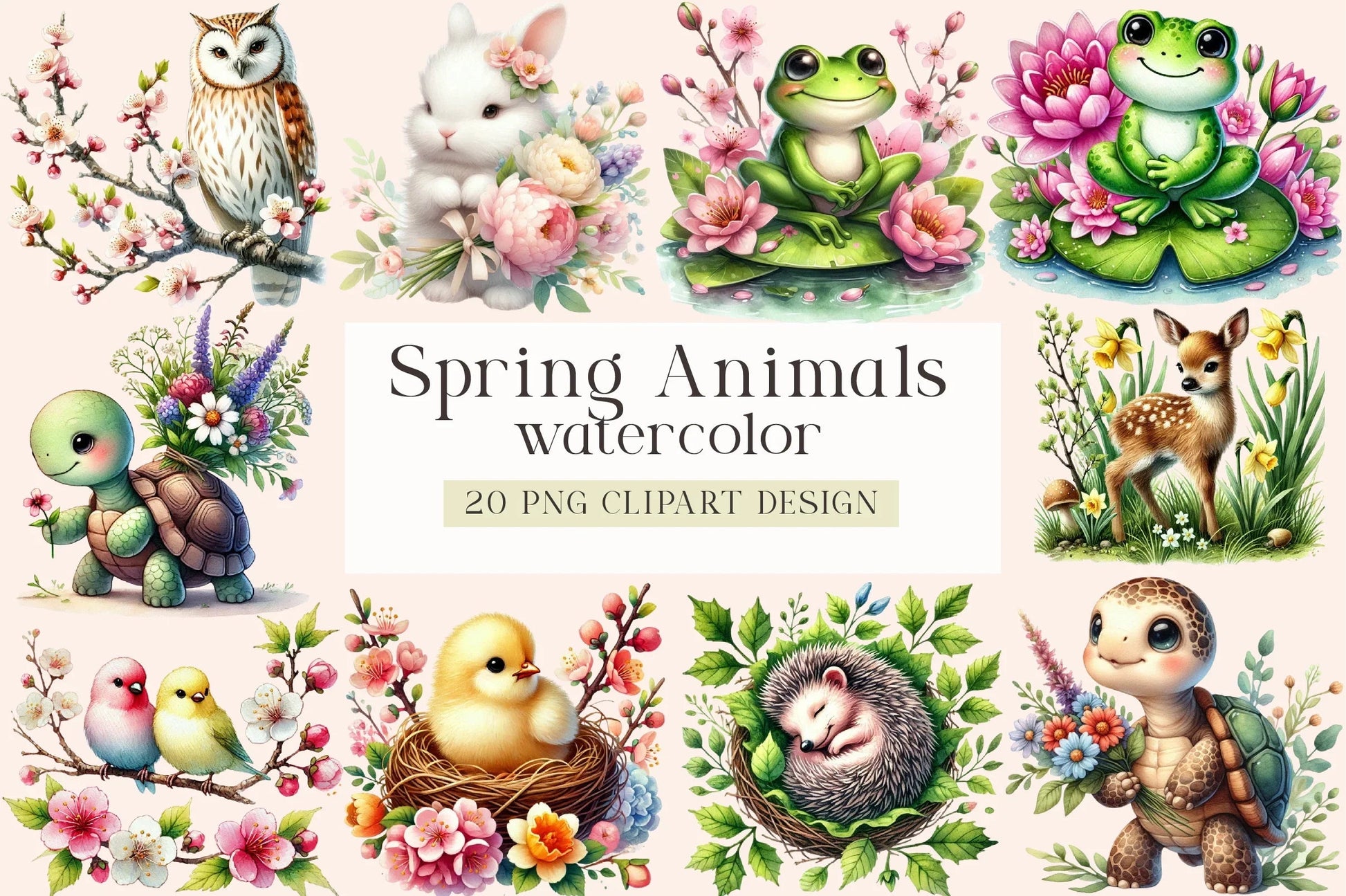 Spring Animals Clipart Bundle - CraftNest - Digital Crafting and Art