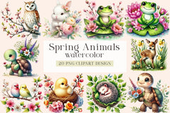 Spring Animals Clipart Bundle - CraftNest - Digital Crafting and Art