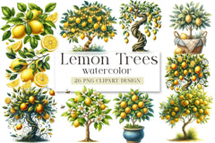 Lemon Trees Clipart Bundle - CraftNest - Digital Crafting and Art