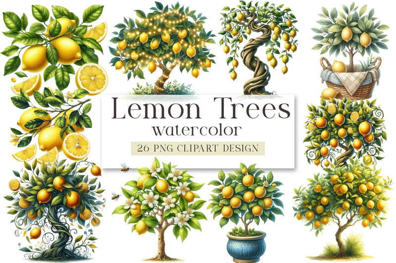 Lemon Trees Clipart Bundle - CraftNest - Digital Crafting and Art
