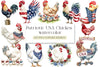 Patriotic USA Chicken Retro America Clipart Bundle