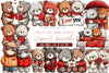 Valentine Bear Couple Clipart Bundle