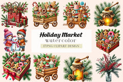 Holiday Market Clipart Bundle - CraftNest - Digital Crafting and Art
