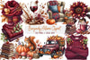 Burgundy Autumn Clipart Bundle