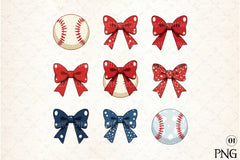 Baseball Coquette Bow Clipart Bundle - CraftNest - Digital Crafting and Art