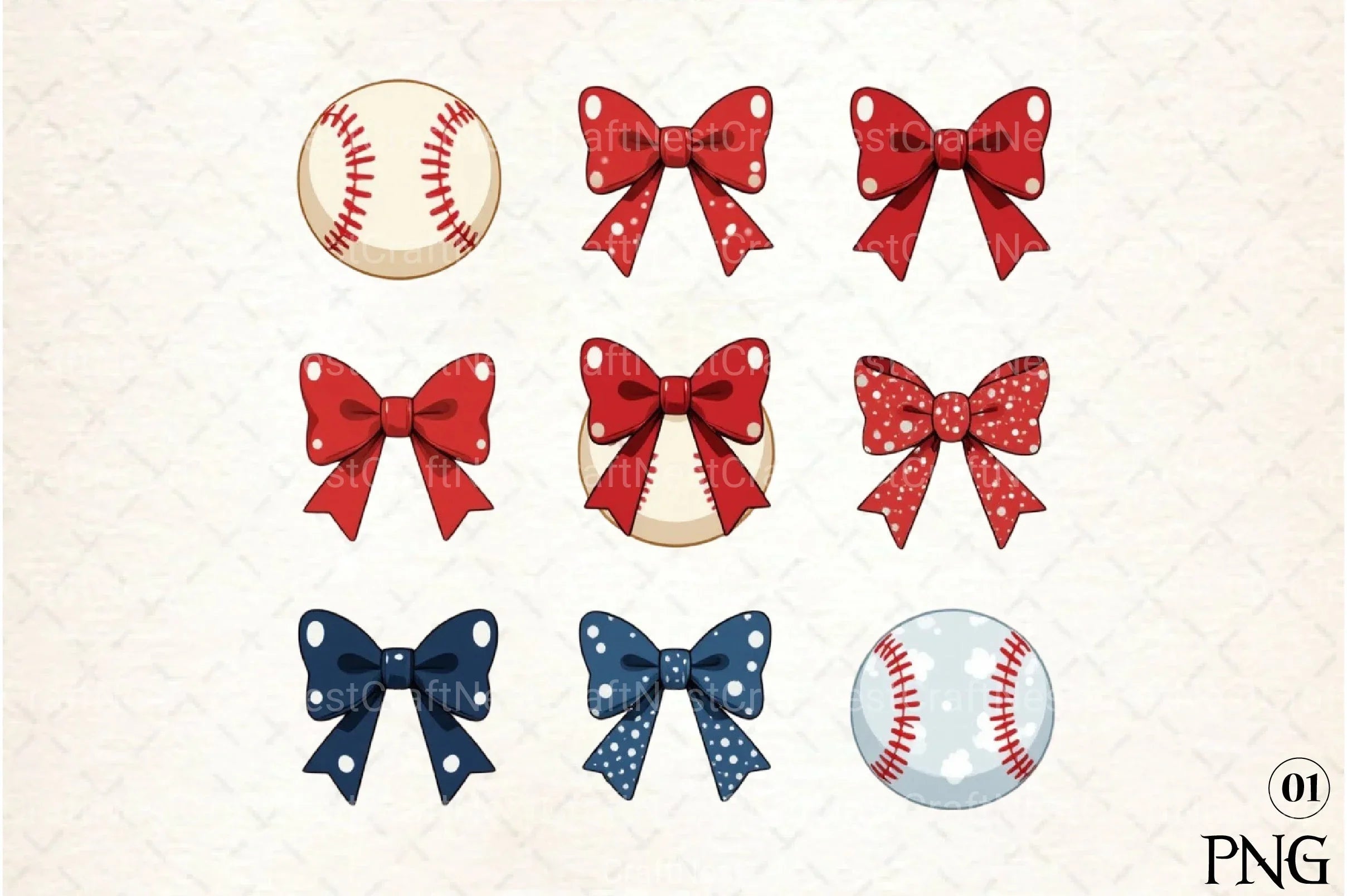 Baseball Coquette Bow Clipart Bundle - CraftNest - Digital Crafting and Art