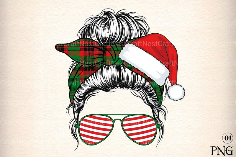 Santa Hat Bun Illustration Clipart Bundle - CraftNest - Digital Crafting and Art