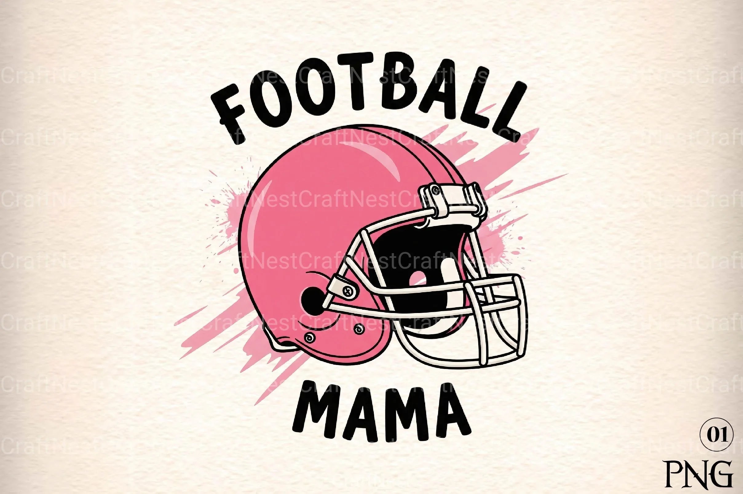 Football Mama Pink Helmet Clipart Bundle - CraftNest - Digital Crafting and Art