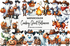 Cowboy Ghost Halloween Clipart Bundle - CraftNest - Digital Crafting and Art