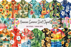 Hawaiian Summer Shirt Clipart Bundle - CraftNest - Digital Crafting and Art