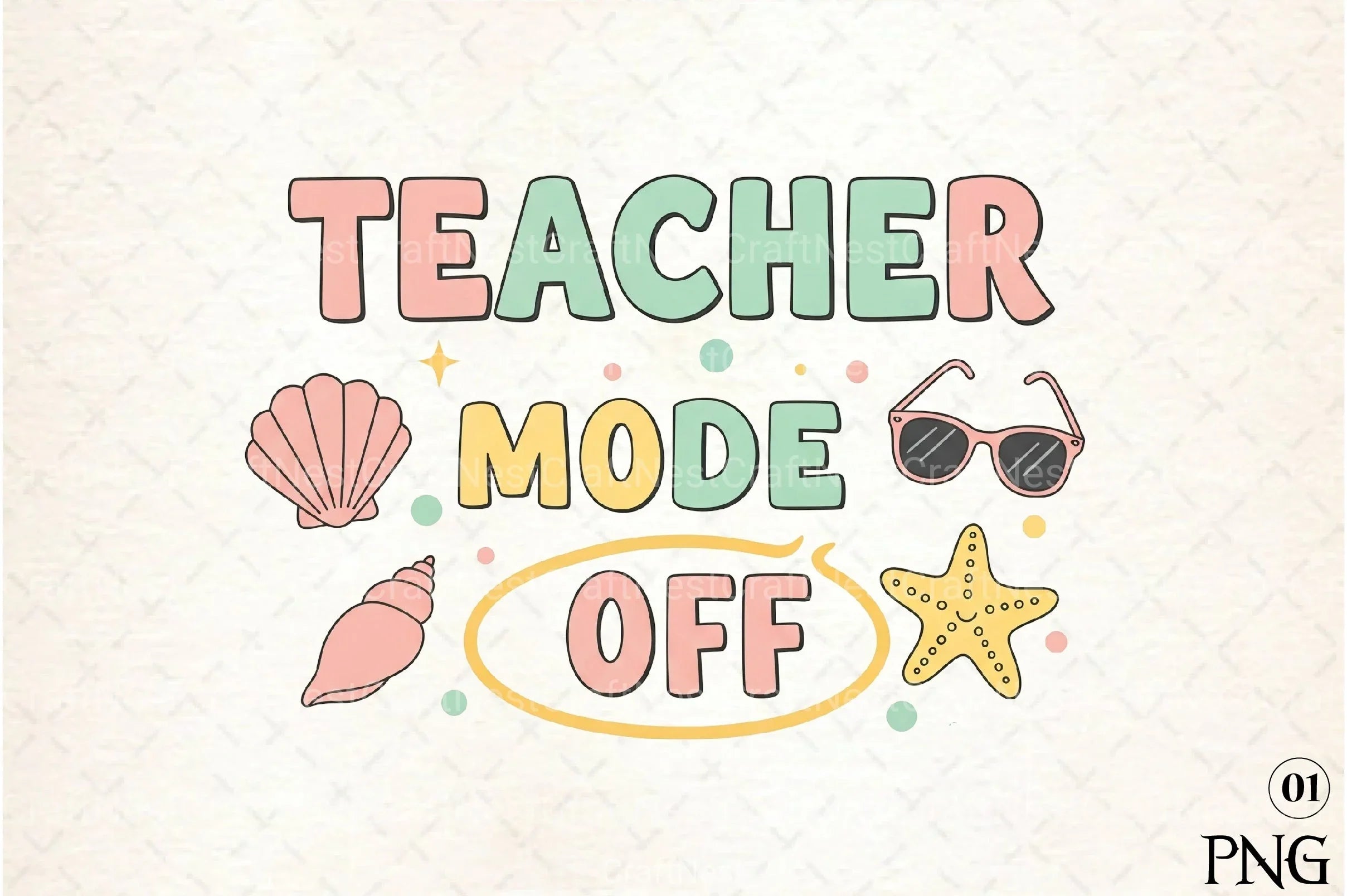 Teacher Summer Mode Off Clipart Bundle - CraftNest - Digital Crafting and Art