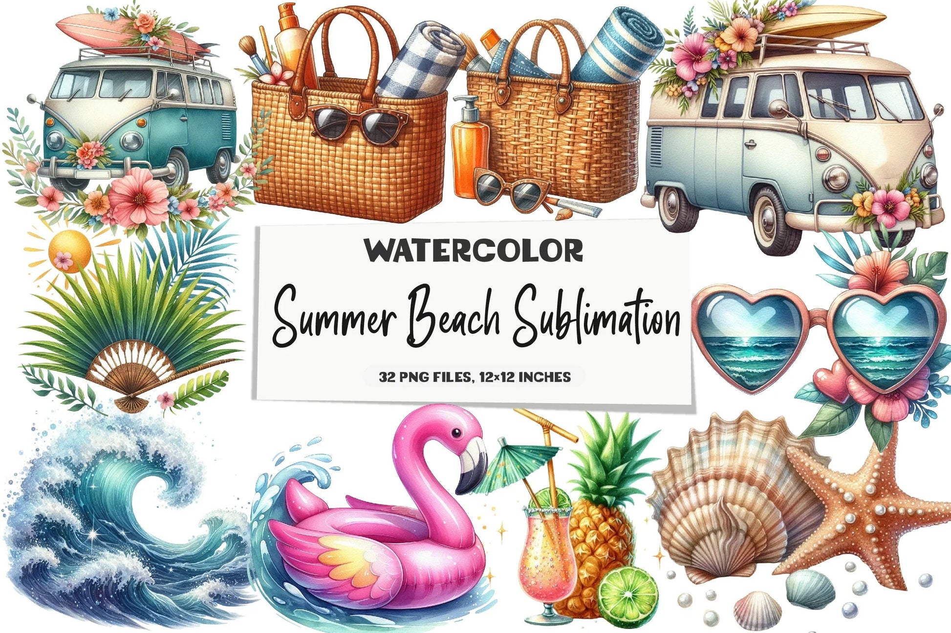 Summer Beach Clipart Bundle - CraftNest - Digital Crafting and Art