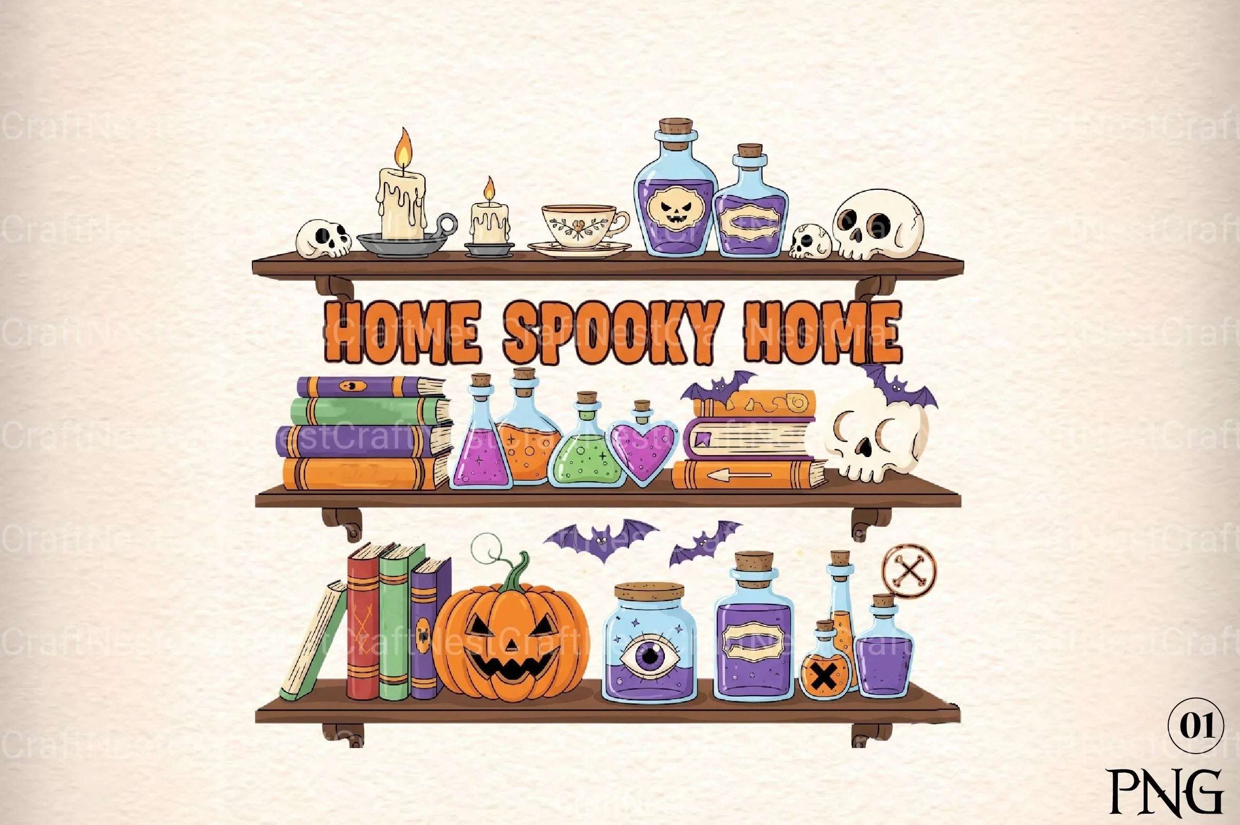 Spooky Home Graphic Clipart Bundle - CraftNest - Digital Crafting and Art