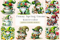 Funny Spring Gnome Clipart Bundle - CraftNest - Digital Crafting and Art