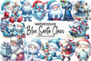Blue Santa Claus Clipart Bundle