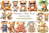 Summer Teddy Bear Clipart Bundle