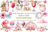 Pink Summer Beach Clipart Bundle