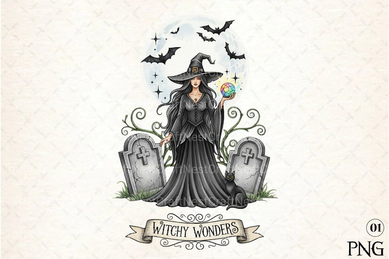 Vintage Halloween Witch Clipart Bundle 3 - CraftNest - Digital Crafting and Art