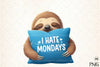Funny Sloth Quotes Clipart Bundle
