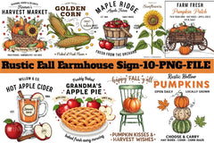 Rustic Fall Farmhouse Sign Clipart Bundle - CraftNest - Digital Crafting and Art