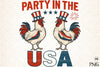 Patriotic Rooster Clipart Bundle - Party in the USA
