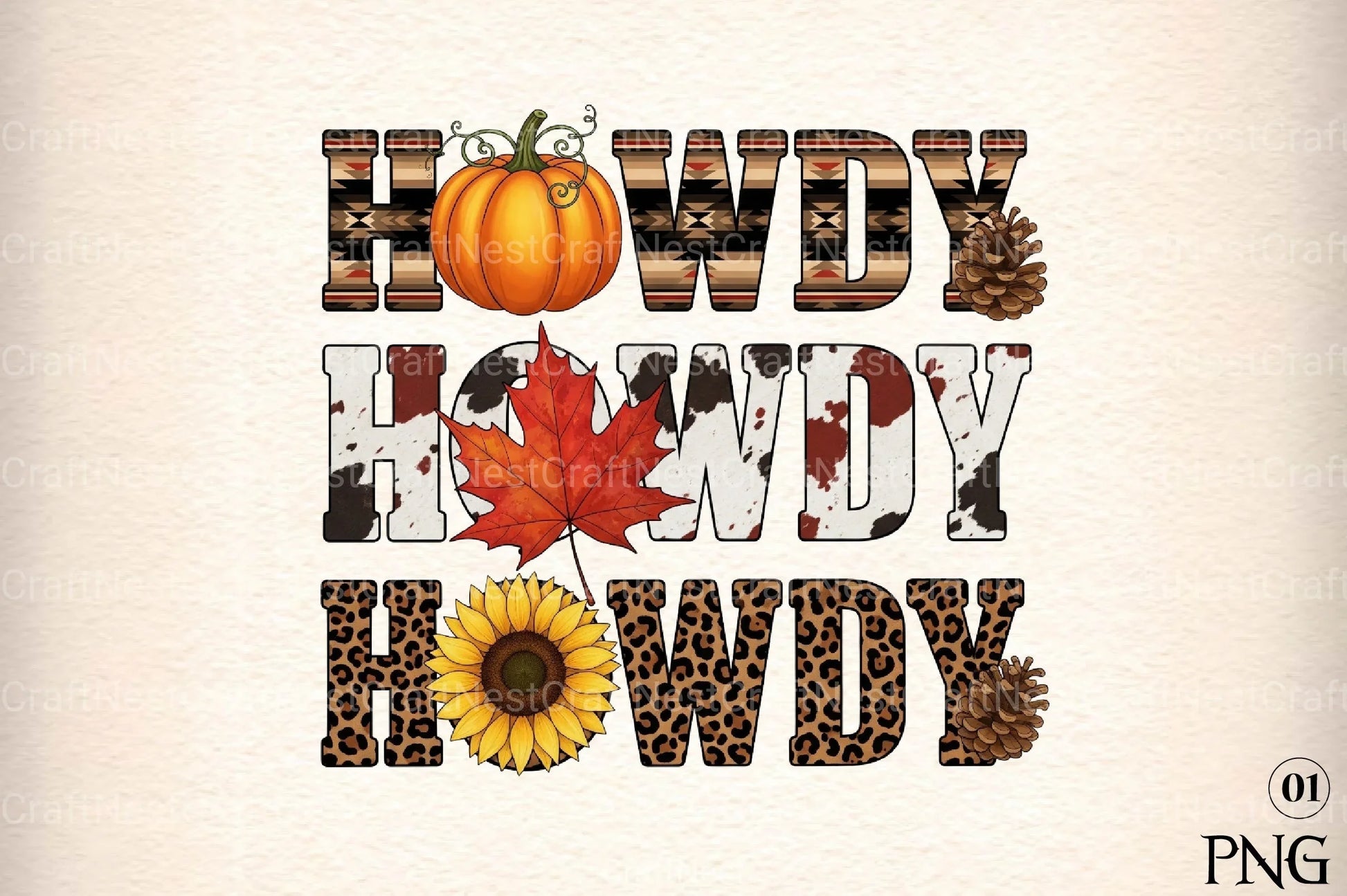 Layered Howdy Fall Graphic Clipart Bundle - CraftNest - Digital Crafting and Art