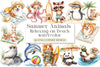 Summer Beach Animals Clipart Bundle