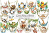 Summer Animals in Hammock Clipart Bundle