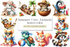 Summer Cute Animals Clipart Bundle