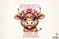 Funny Highland Cow Sarcastic Clipart Bundle - CraftNest - Digital Crafting and Art