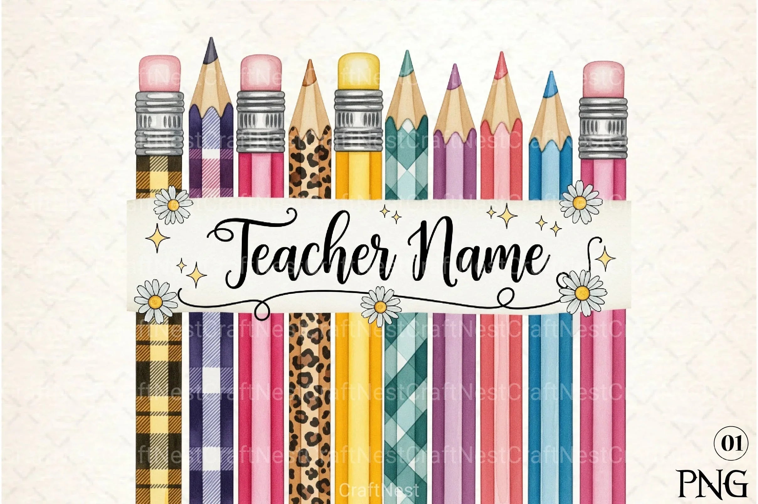 Custom Teacher Name Clipart Bundle - CraftNest - Digital Crafting and Art