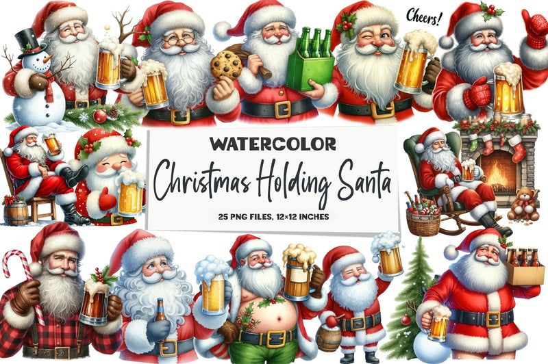 Christmas Santa Beer Mug Wrap Bundle - CraftNest - Digital Crafting and Art