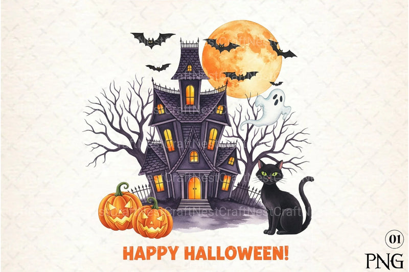 Spooky Halloween Clipart Bundle - 16 Designs - CraftNest - Digital Crafting and Art