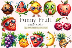 Funny Fruit Clipart Bundle - CraftNest - Digital Crafting and Art