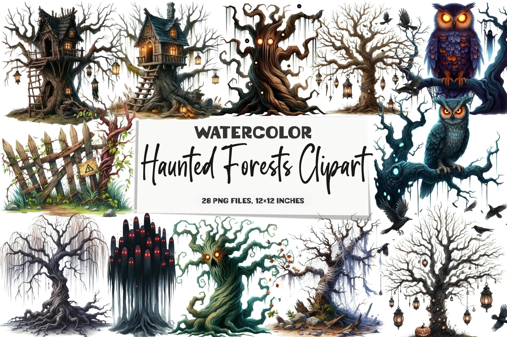 Haunted Forests Clipart Bundle - CraftNest - Digital Crafting and Art
