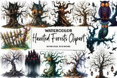 Haunted Forests Clipart Bundle - CraftNest - Digital Crafting and Art